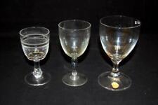 Lot of 3 Vintage Wine Tasting Glasses Crystal Etched Striped 4-5 ins Tall picture