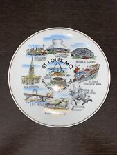 Vtg St. Louis, MO. Gateway To the West Hand painted Decorative Plate 1984 picture