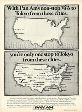 1976 PAN AM Boeing 747 TOKYO Japan ad American World Airways advert airlines  picture