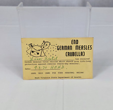 1970 End German Measles (Rubella) Card West Virginia Science Collectable Prop picture