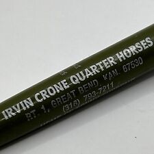 VTG Ballpoint Pen Irvin Crone Quarter Horses Great Bend 