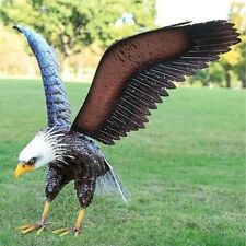 Bald Eagle Statue Large Outdoor American Garden Bird Lawn Figurine Metal Wings picture