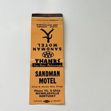 Sandman Motel Doug & Hargis Ison Nicholasville Vintage Matchbook Cover TMB79-1 picture