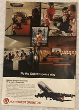 Vintage 1971 Northwest Orient Print Ad - Full Page Advertisement 747 Airplane picture