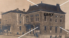 C 1904-1918 RPPC Postcard Le Claire Iowa Mainstreet Brick Buildings BW picture