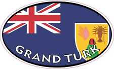 5in x 3in Flag Oval Grand Turk Vinyl Sticker picture