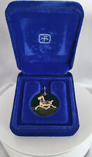 Vntg. 1978 Limited Edition Franklin Mint Jade & 14k Gold Imperial Horse Pendant picture