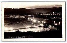 Grand Coulee Dam Washington WA Postcard RPPC Photo Night View c1930's Vintage picture