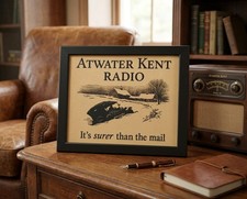 Atwater Kent Radio Canvas Art 8"x10" Framed - Rustic  Art -  Wall Decor picture