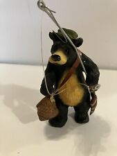 Fishing Bear Ornament With Pole, Fish, Bag, And Hat picture
