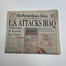 The Florida Times-Union January 17, 1991 Newspaper U.S. Attacks Iraq Full Issue picture