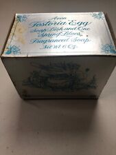 1986 Avon: Fostoria “COVERED GLASS EGG BOX” w/Lilac Soap (unused) & Original Box picture