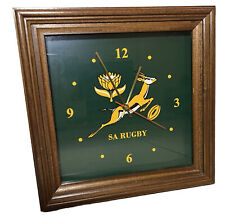 Springboks South Africa Rugby Wall Clock Wooden Analog SA Rugby Union picture