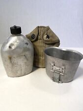 WWII US Army Vintage Canteen Cover Set WW2 Original 1943 Cup Cover Original WW2 picture