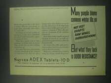 1932 Squibb Adex Tablets-10 D Ad - Many People Blame picture