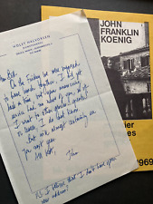 RARE Seattle Artist JOHN FRANKLIN KOENIG Signed Letter AND 1969 Exhibition Flyer picture