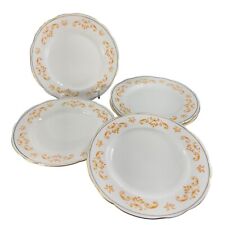 Cmielow Porcelain Ceramic Dish Plate Republic Of Poland Set 5 Orange White VTG picture