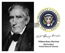 PRESIDENT WILLIAM HENRY HARRISON PRESIDENTIAL SEAL AUTOGRAPHED 8X10 PHOTOGRAPH picture