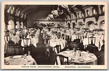 Pasadena California 1920s Postcard Dining Room Huntington Hotel picture