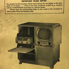Vintage 1950 Admiral Chassis Radio Papers Howard w Sams and Co Indiana picture