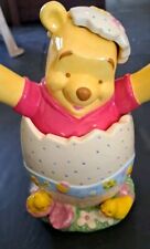 Disney Winnie the Pooh Ceramic Cookie Jar China Easter W/Egg Chicks Flowers picture