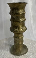 E.O. BRODY Gold Glass Vase 9” Textured Finish Mid-Century Modern Scan Design picture