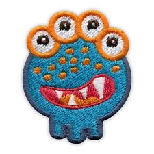 4 Eyed Turquoise Monster Patch/Badge Embroidered picture