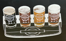 NEW Harley-Davidson Rider Tasting Rack w/ 4 Liquor Shot Glasses Set Pub Bar Mat picture