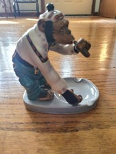 Vintage 1950s Chimpanzee Monkey Smoking Cigar Porcelain Ashtray Japan MCM picture