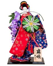 Japanese Doll wisteria girl GEISHA Kyoto with out glass case w/ Tracking picture