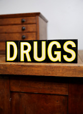 Vintage Drug Store Apothecary Sign medical Oddity cabinet door pharmacy letters picture