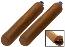 2 PCS Premium Top Grain Genuine Leather Pen Sleeve/Slip/Case, 2 Brown Cases picture