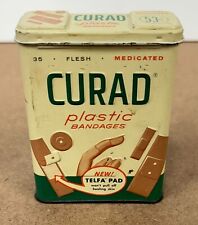 VINTAGE CURAD plastic Bandages Tin Large Economy Size Band Aids EMPTY box 1960s picture