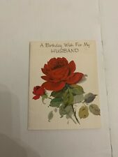 Vintage 1950's A Birthday Wish For My Husband Birthday Greeting Card  picture