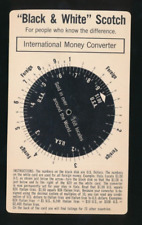 Vintage Fleischmann Black & White Scotch International Money Converter 3.5x6 picture