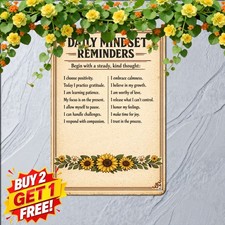 Daily Affirmations Mental Health Sign Positive Self Care Metal Tin Wall Plaque picture