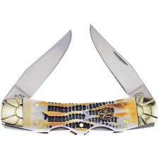 Frost Cutlery Double Lock Pocket Knife Stainless Blades Horn Mojave Bone Handle picture