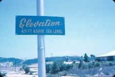 1972 Elevation 45 Feet Above Sea Level Sign Vintage 35mm Slide picture