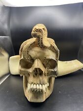 hand carved wooden Vampire Skull With Octopus ￼8 Inc High  4.5 Inc  Width picture