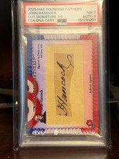 John Hancock "Hancock" Founding Fathers Cut Signature 1/1 PSA/DNA picture