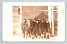 RPPC Portrait of Sno Covered Hikers Possibly Donner Pass Castle Peak? Postcard picture