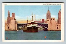 Chicago IL, Outer Drive Bridge And Skyline, Illinois Vintage Postcard picture