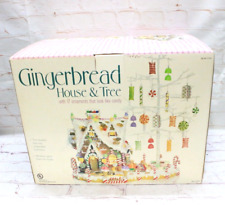 Vintage Costco Gingerbread House and Tree With Lightning and 17 Candy Ornaments picture