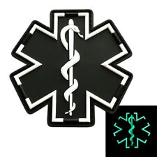 EMT Medic Ems Paramedic PVC Rubber Hook Patch (2.5 inch 3D-PVC-Glow Dark MD4) picture