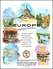 1956 European Travel Commission vacation Greece Spain vintage art print ad adL12 picture