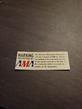 Warning Protected By AMA Motorcycle Sticker picture