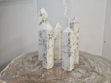  5.93lb 5Pcs Natural White Howlite Crystal Point Tower Obelisk Polished Healing picture