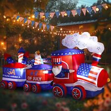 Arrowbash 8.2 ft Independence Day Light Inflatable Train LED Blow up Patriotic picture