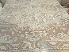 Antique Linen Needle Lace  large  Tablecloth Exceptional   picture