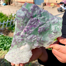 4.47LB Rare Natural green purple cubic fluorite mineral crystal sample / China picture